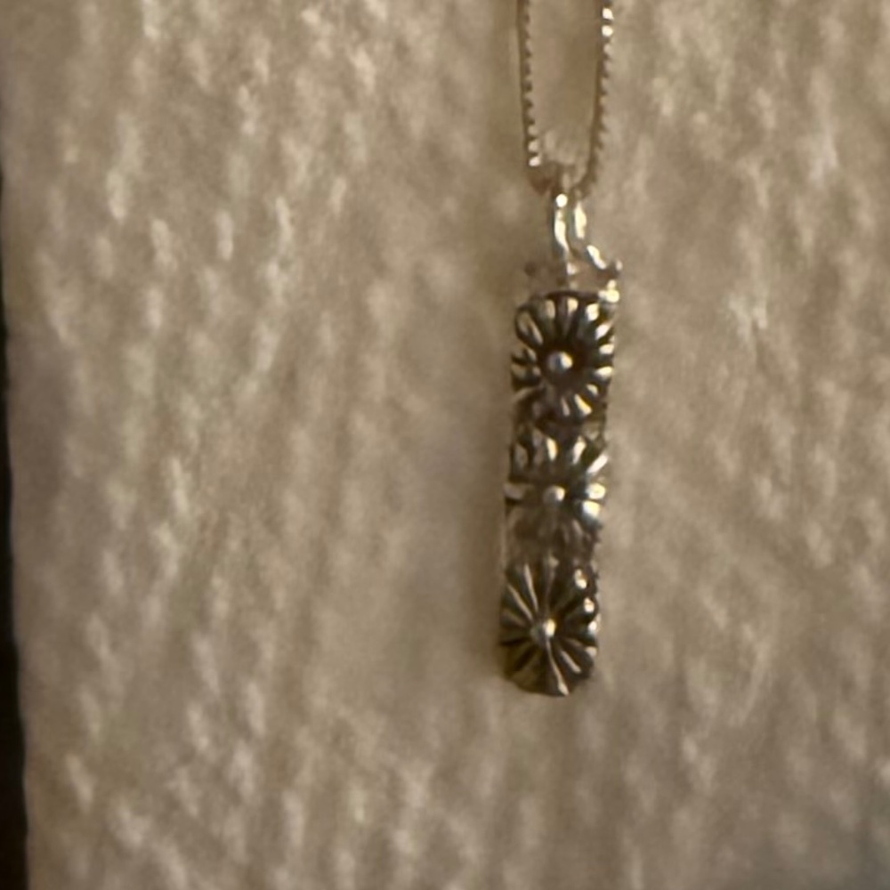 Inspiration Triple Flower Sterling Silver Necklace
